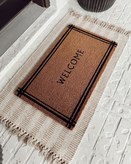 Layered doormat with accent rug. Doormat is from Target and accent rug is from Walmart 

#affordabledecor #budgetfriendly #walmartfinds #target #decorating #targetstyling #classic #timeless #modernclassic #chic #neutral #organicmodern #modernhome #patio #frontporch #porch #outdoorfinds #outdoordecor #rugs #doormat 

#LTKfindsunder50 #LTKhome #LTKSeasonal