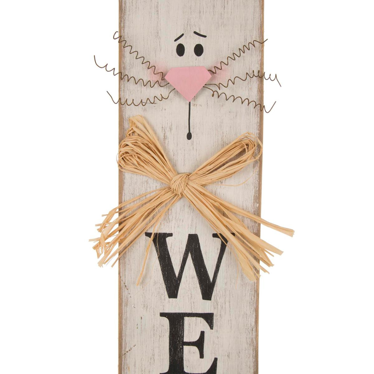 Glitzhome 42" Wooden Easter Welcome Porch Sign with Bunny Ears | HSN