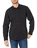 Amazon Essentials Men's Regular-Fit Long-Sleeve Solid Casual Poplin Shirt, Washed Black, Medium | Amazon (US)