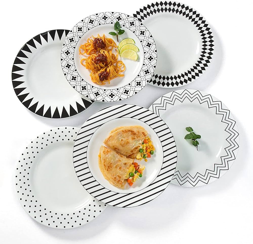Dinner Plates Ceramic Plate Set - 10 Inch Large Porcelain Round Plate Sets of 6 - Flat Black and ... | Amazon (CA)
