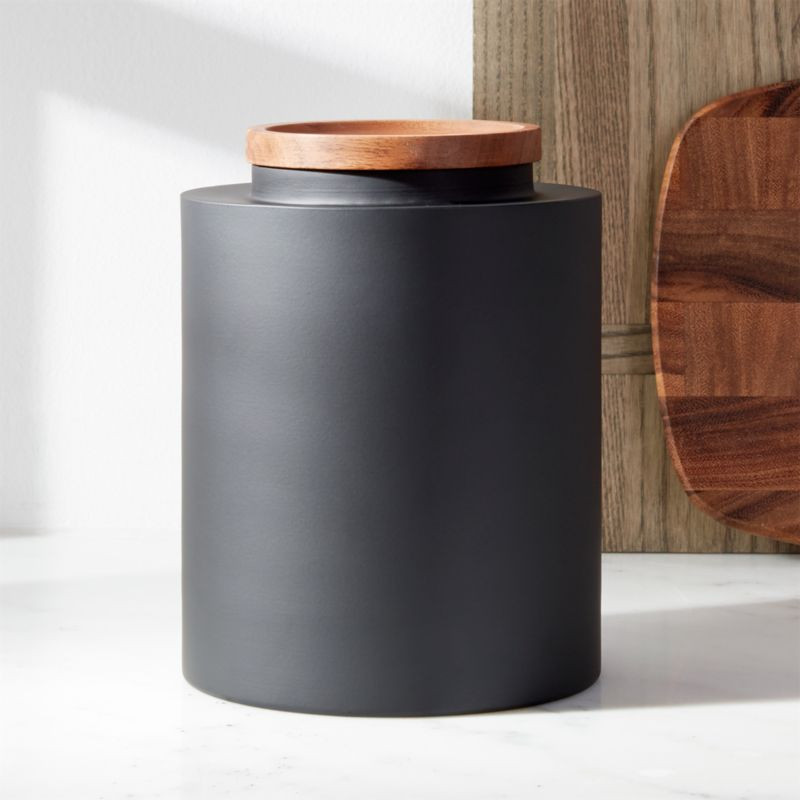 Clark Large Matte Black Canister + Reviews | Crate & Barrel | Crate & Barrel