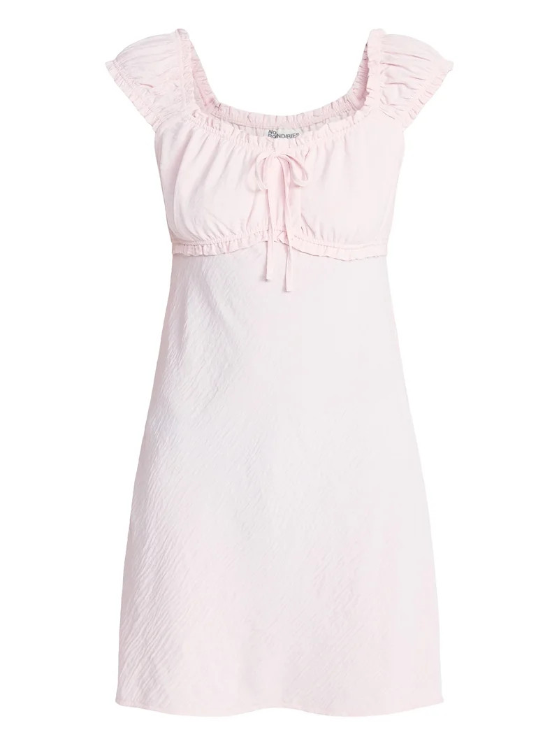 No Boundaries Fit and Flare Mini Dress with Short Sleeves, Women's XXS-XXL | Walmart (US)