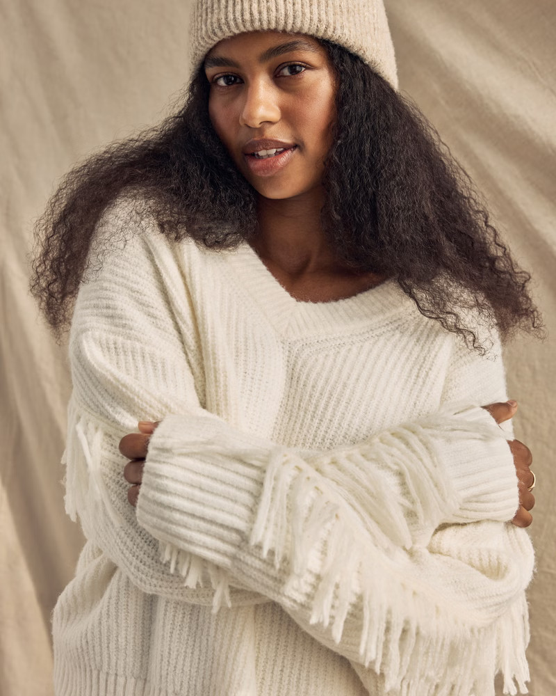 Fringe Dad V-Neck Sweater | Abercrombie & Fitch (US)