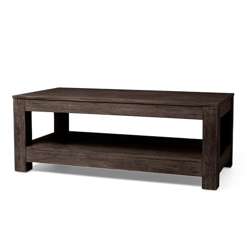 Maven Lane Paulo Large 2 Tier Rustic Rectangle Wooden Center Coffee Table with Shelf Storage for ... | Amazon (US)