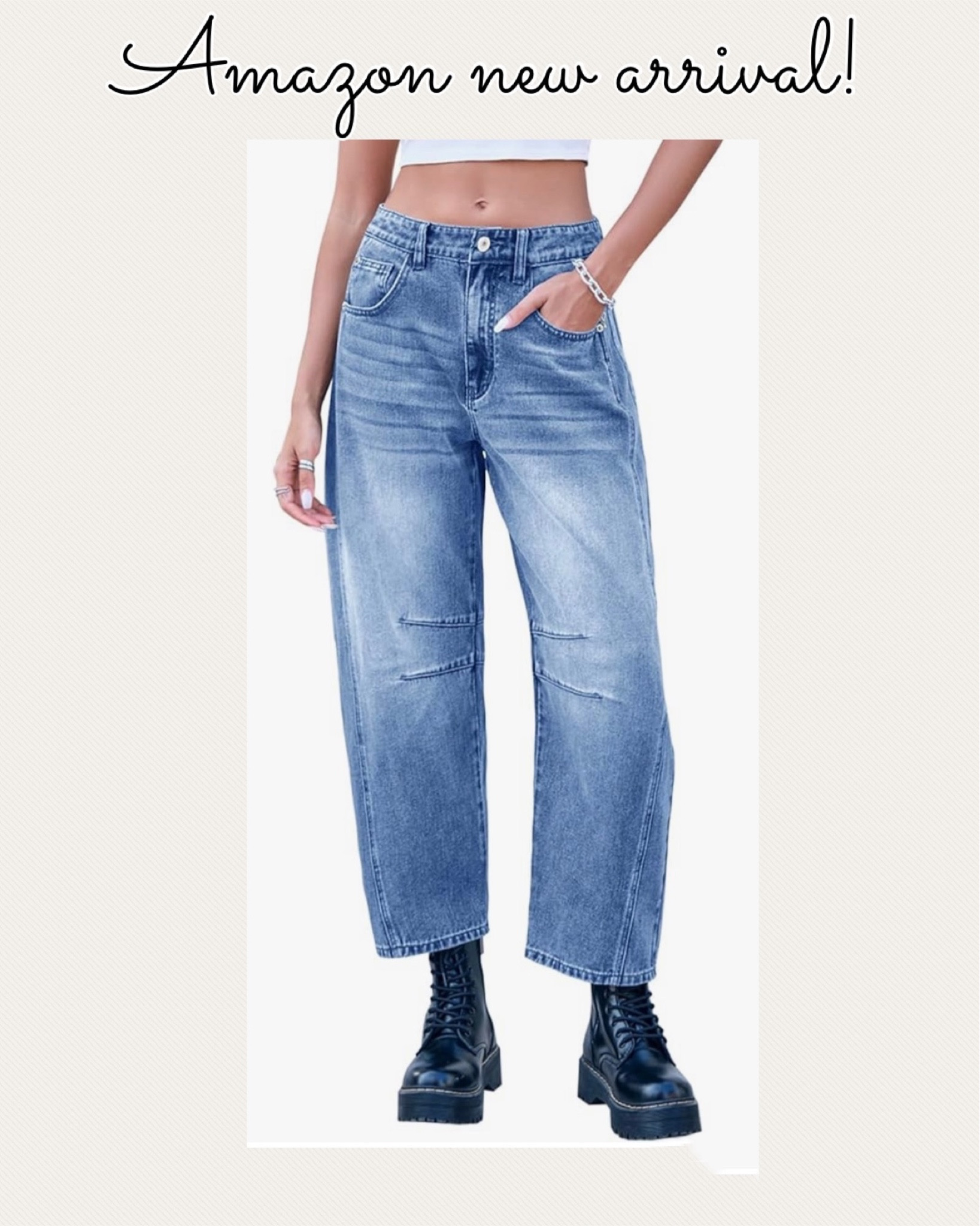 New 👖 arrival from Amazon! If you’ve been wanting to try the barrel jean trend but don’t want to break the bank, these are under $45! 

#amazon #trending #jeans #new #newarrival #barrelljean 

#LTKfindsunder50