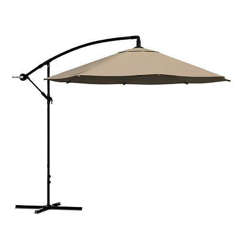 Pure Garden 10' Hanging Cantilever Patio Umbrella - Sand | HSN