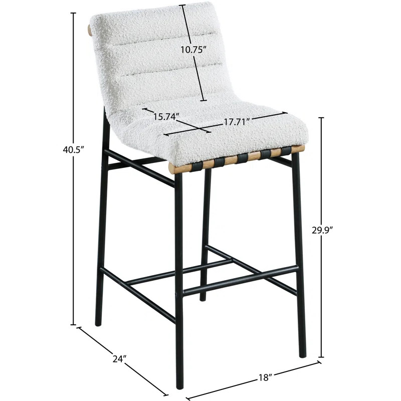 Vincentas Upholstered Counter Stool with Metal Frame | Wayfair North America