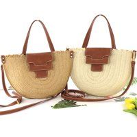 Market Bags Summer Bag Straw Gifts For Women Shoulder Shape Semi Circular Handmade, Crossbody Woven  | Etsy (US)