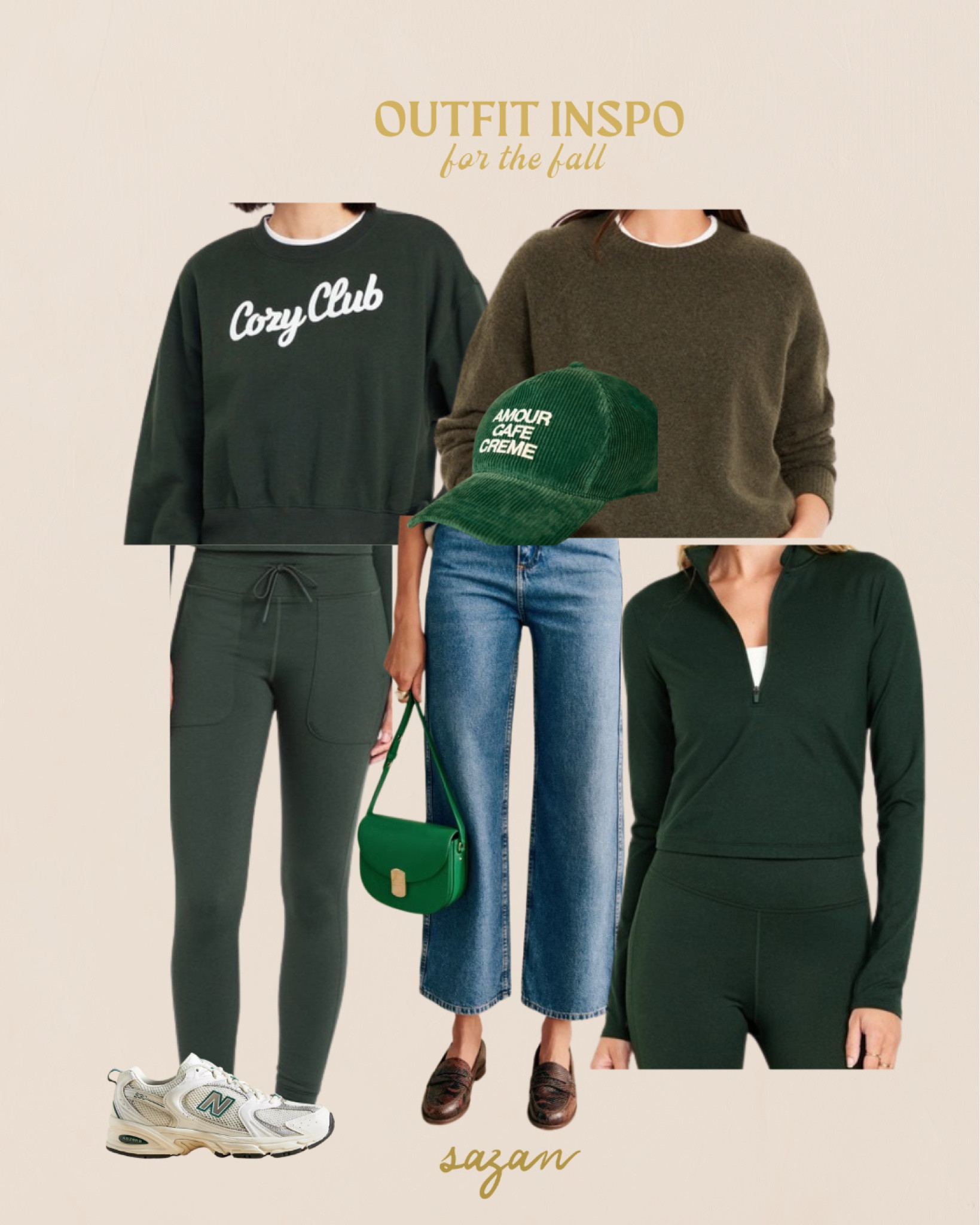 casual fall fashion in shades of green 


#LTKStyleTip #LTKSeasonal #LTKGiftGuide