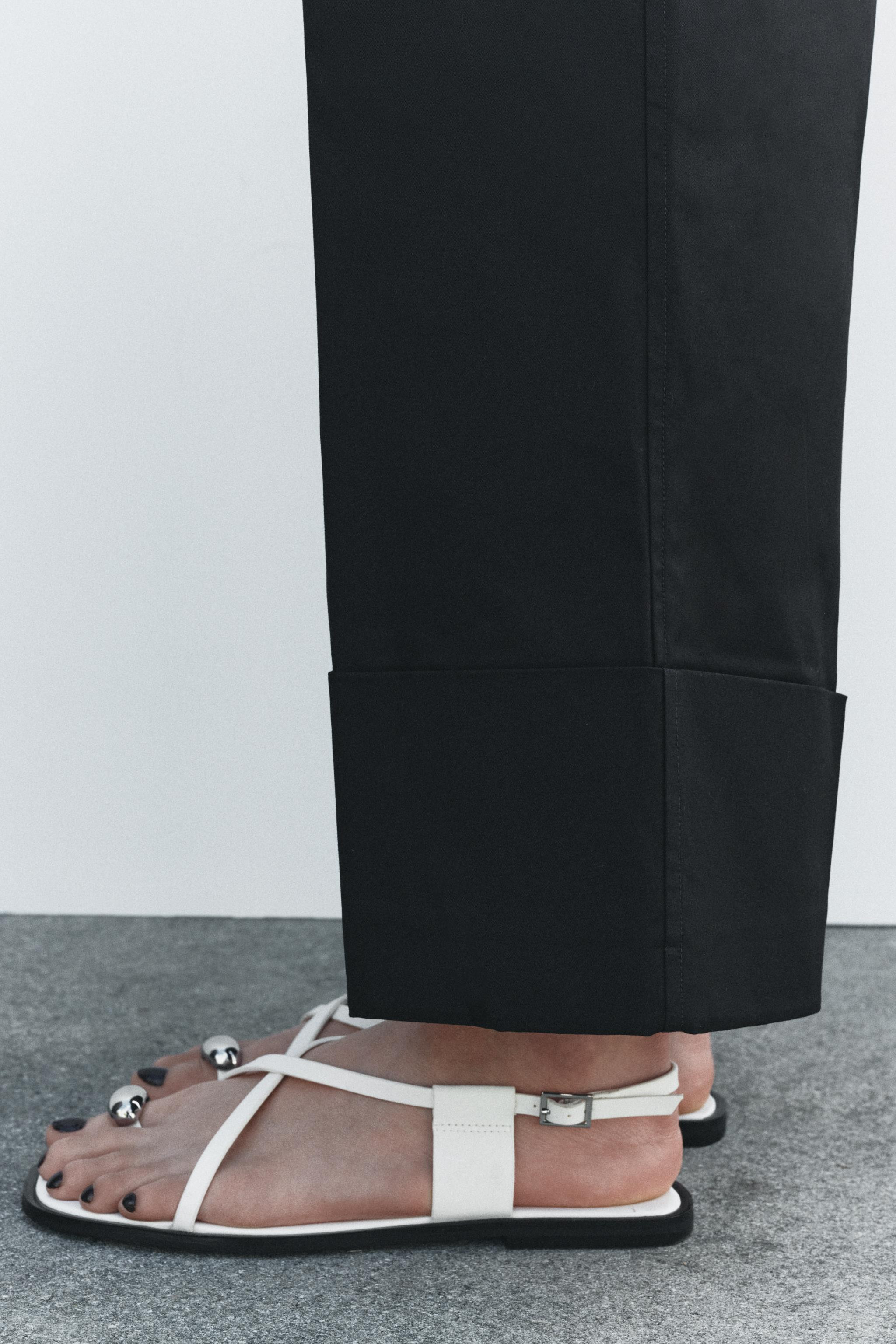 FLAT STRAPPY SANDALS WITH METAL ADORNMENT | Zara UK