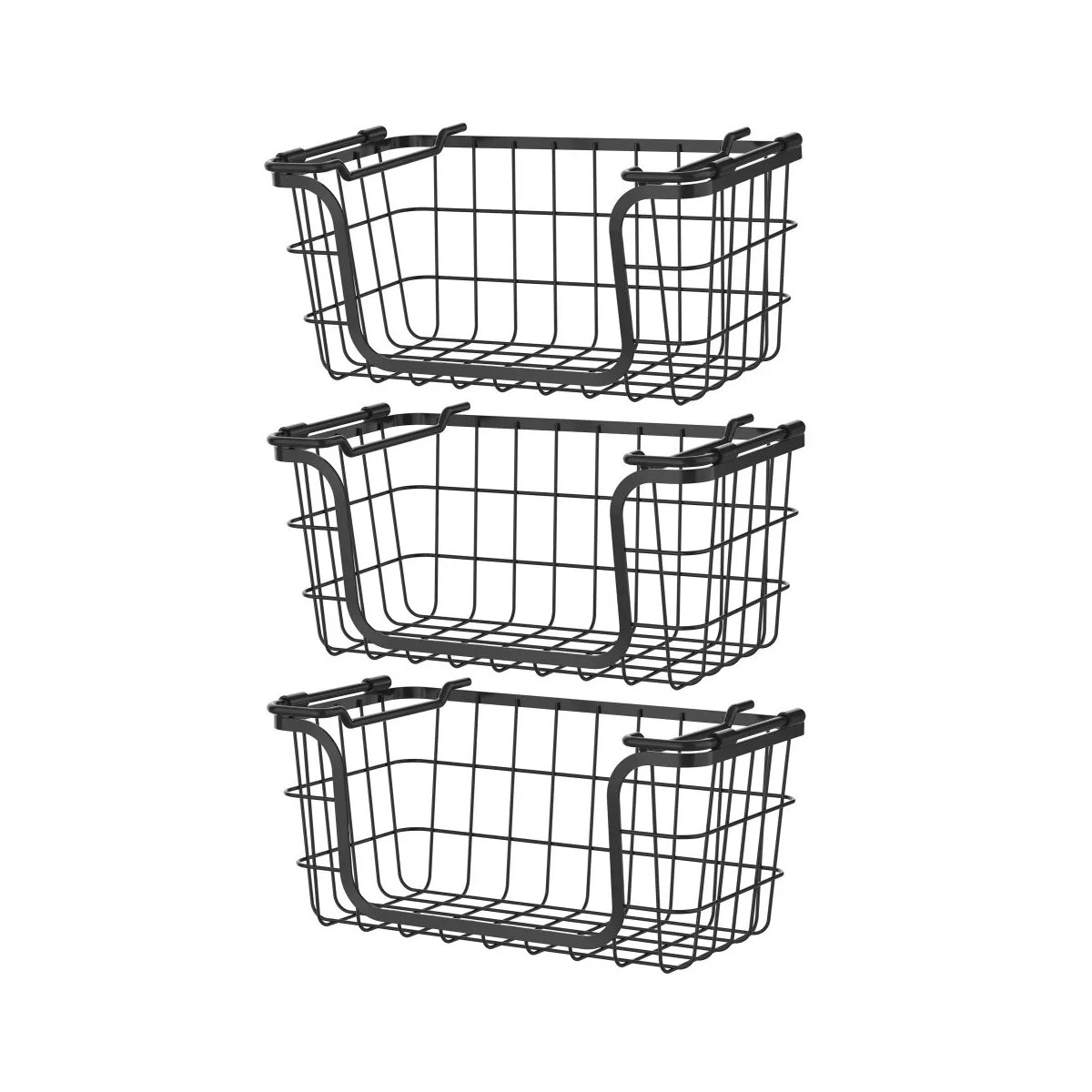 Oceanstar Stackable Metal Wire Storage Basket Set for Pantry, Countertop, Kitchen or Bathroom –... | Target