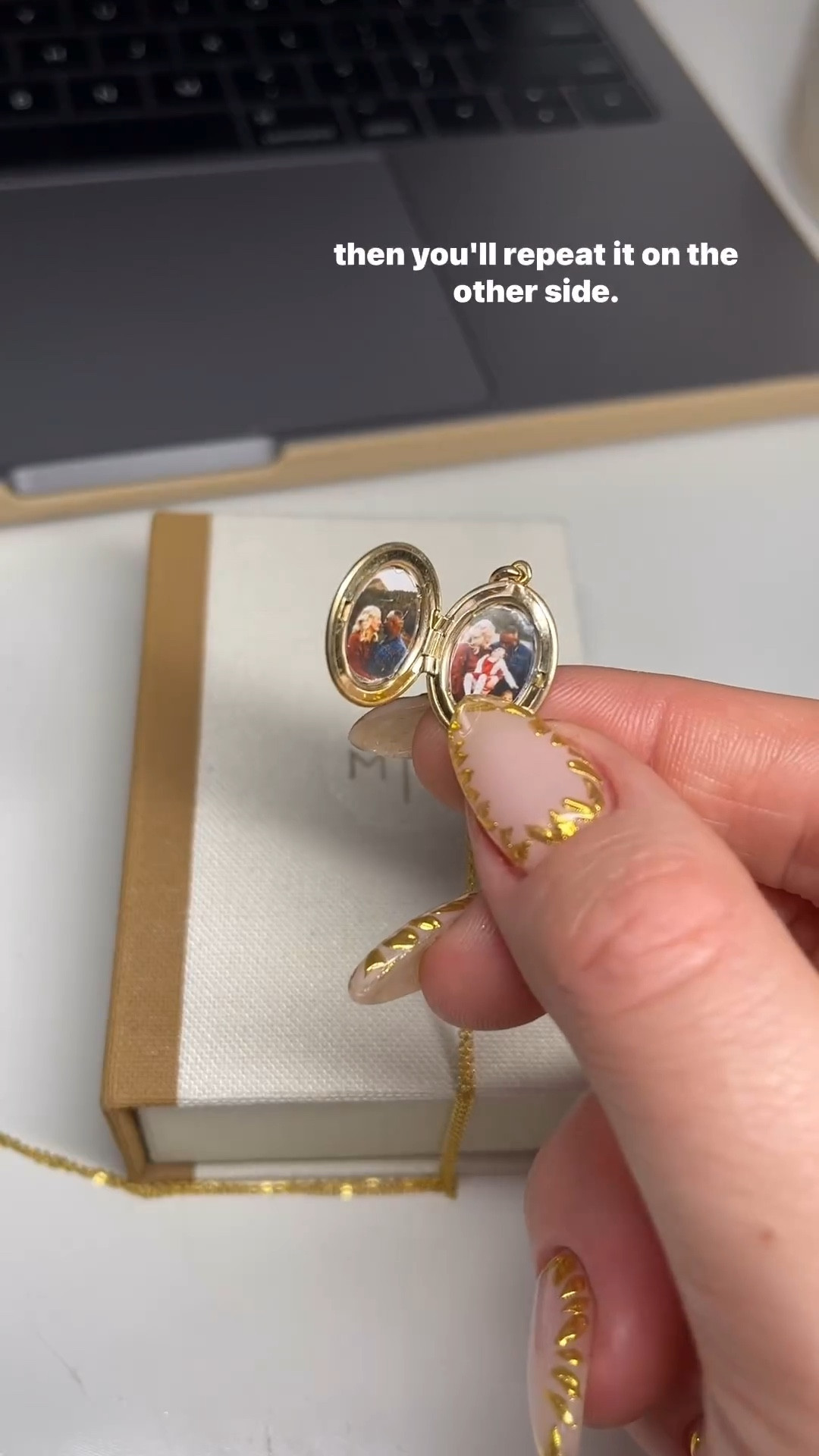 Locket tutorial details 👇🏻✨ 

Let’s do my nails to match my locket. I wanted to do gold chrome wreaths because Christmas & the locket is gold. So first you’ll take the pieces out, trace the picture, and cut it out. Then you’ll place the cover back into the locket. And repeat on the other side. 

I’m in love with @madebymary jewelry pieces. If you couldn’t tell by now. ☺️🕊️ Shop the link in my bio for all your Mbm needs. ✨

*affiliate *gifting

#tellyourstory #nailtutorial #goldjewellery  #chromenails #locket #christmasnails

#LTKbeauty #LTKGiftGuide #LTKHoliday