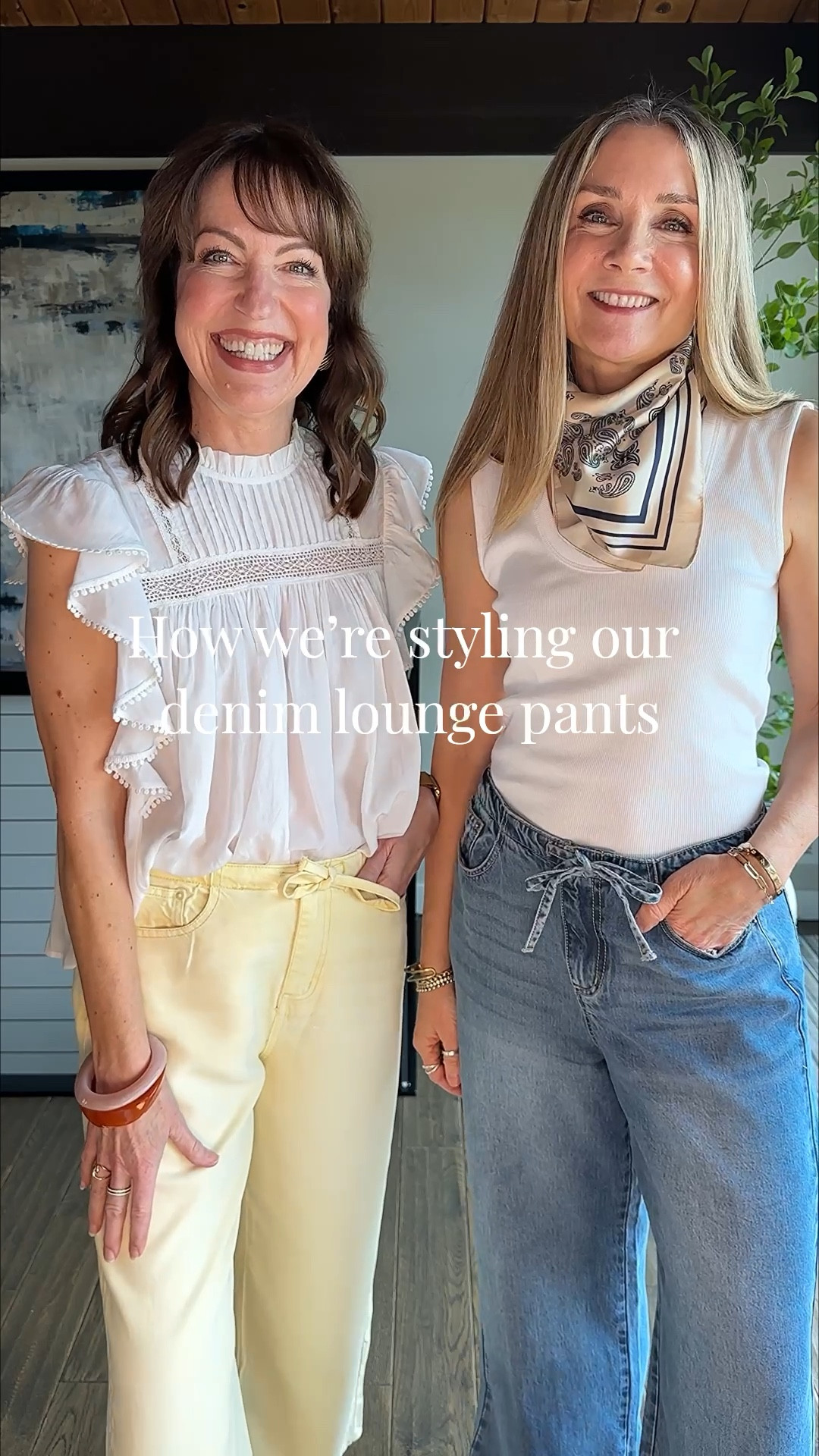 Comment SHOP for links! 🔗🔗
If you’ve been following up for awhile, you know we’re big @splendidla fans! So, when we got the chance to try their drawstring lounge denim, we jumped at the chance! Mine are the cropped style in trending yellow, and Julie’s are the full length style. Both are seriously the softest denim you’ll ever wear! We love them! Pairing these comfy jeans with a cute white top always works! Use code JK20 fon20% off!
How to Shop:🛍️
-Comment SHOP for links
-Click the link in our bio to shop
-Links will be in our stories

Splendid, drawstring jeans, yellow jeans, white blouse, white tank, neck scarf, 


#LTKootd #LTKgrwm #LTKOver40