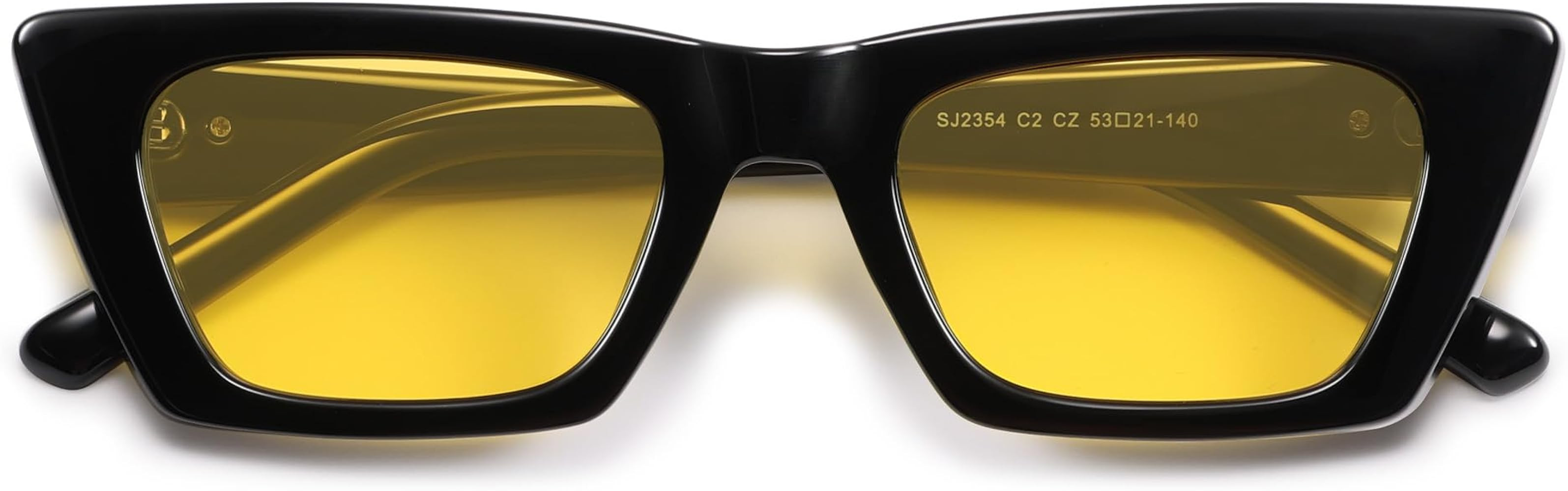 SOJOS Trendy Rectangle Cateye Polarized Sunglasses Womens Mens, Retro Small Narrow Flat Top Sunni... | Amazon (US)