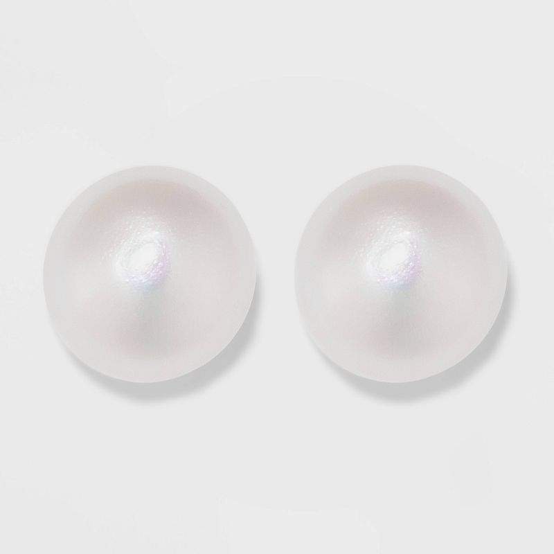 Sterling Silver Freshwater Pearl Stud Fine Jewelry Earrings - A New Day™ Silver/White | Target
