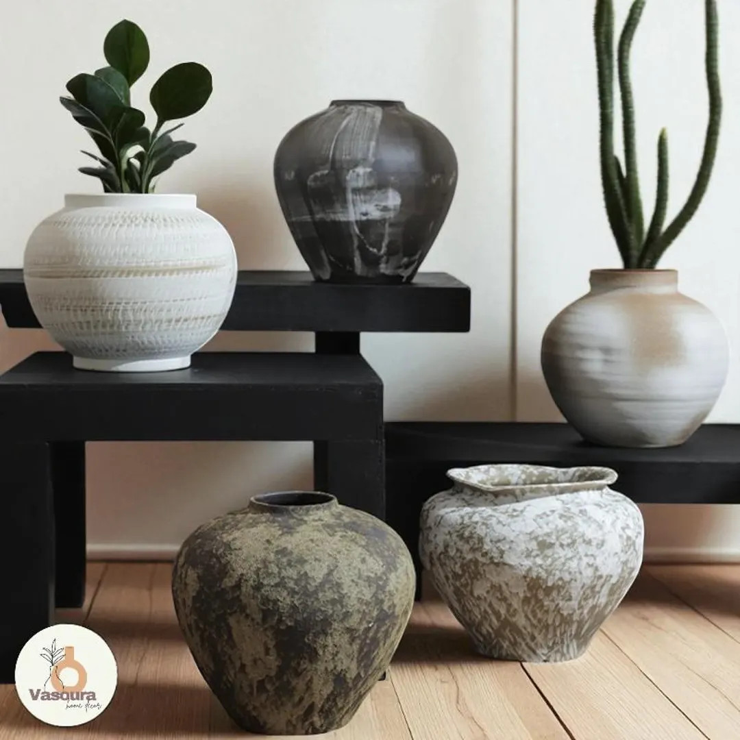 Wabi Sabi Ceramic Vases for Home Decor | Japandi Minimalist Decor | Handmade Rustic Pottery | Org... | Etsy (US)