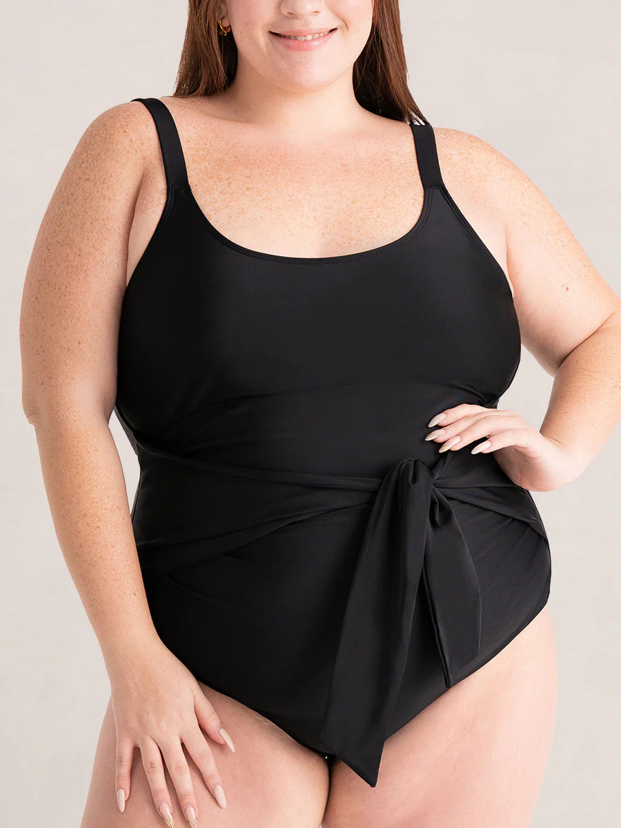 Shapermint Essentials Tie Belt One-Piece Swimsuit | Shapermint