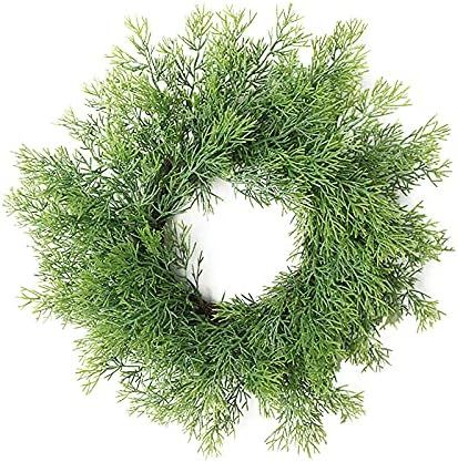 Sucpur Christmas Cypress Leaf Wreath, 11inch Artificial Christmas Cedar Wreath Cypress Wreath Fro... | Amazon (US)