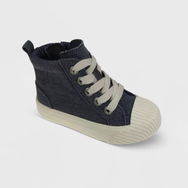 Toddler Boys' Shane Lace-Up Zipper Sneakers - Cat & Jack™ Blue | Target