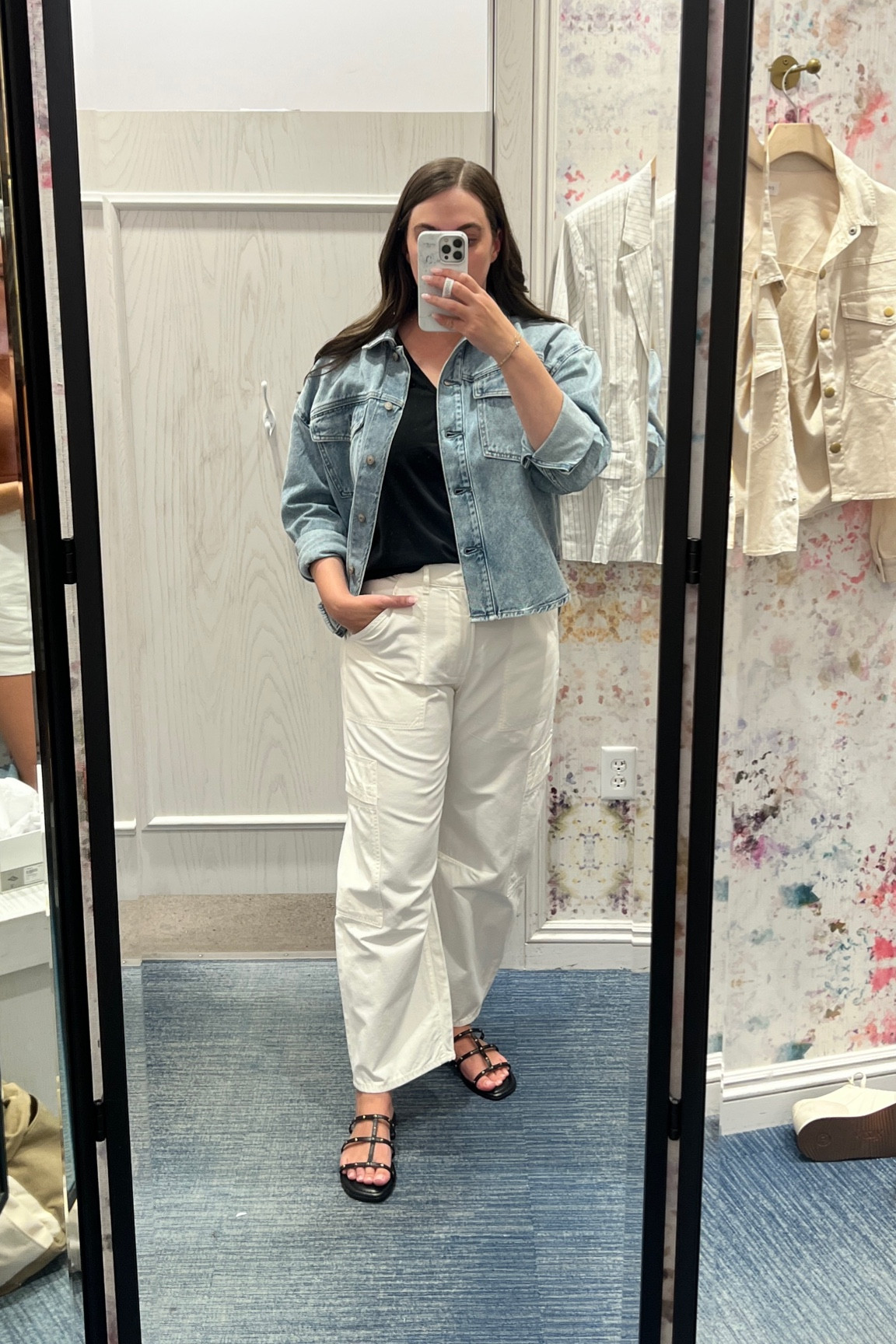 Another outfit from my shopping trip with a personal stylist! I love a good Jean jacket and this one was perfect. We tried on so many white pants that just were not it before finding and loving this pair!




#LTKMidsize #LTKStyleTip