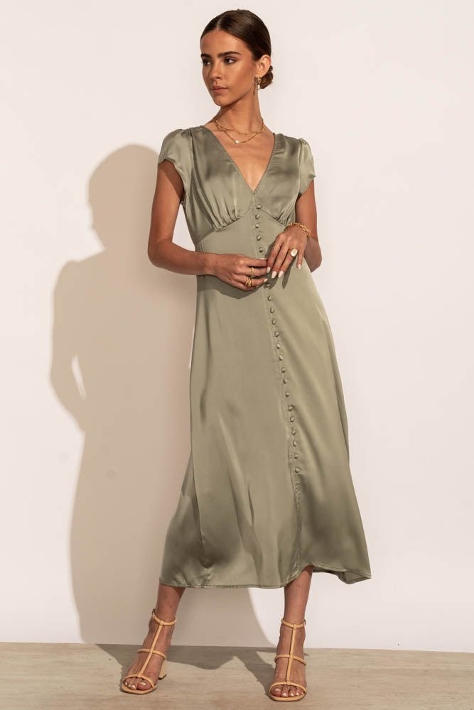 PREORDER - Mandy Midi Dress in Sage - böhme | Böhme US