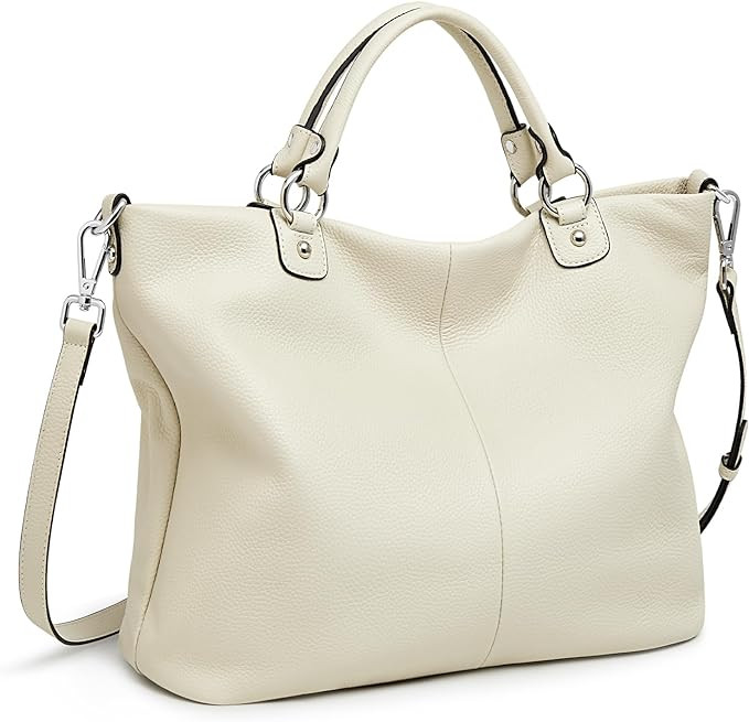 Kattee Women's Soft Genuine Leather Tote Bag, Top Satchel Purses and Handbags | Amazon (US)