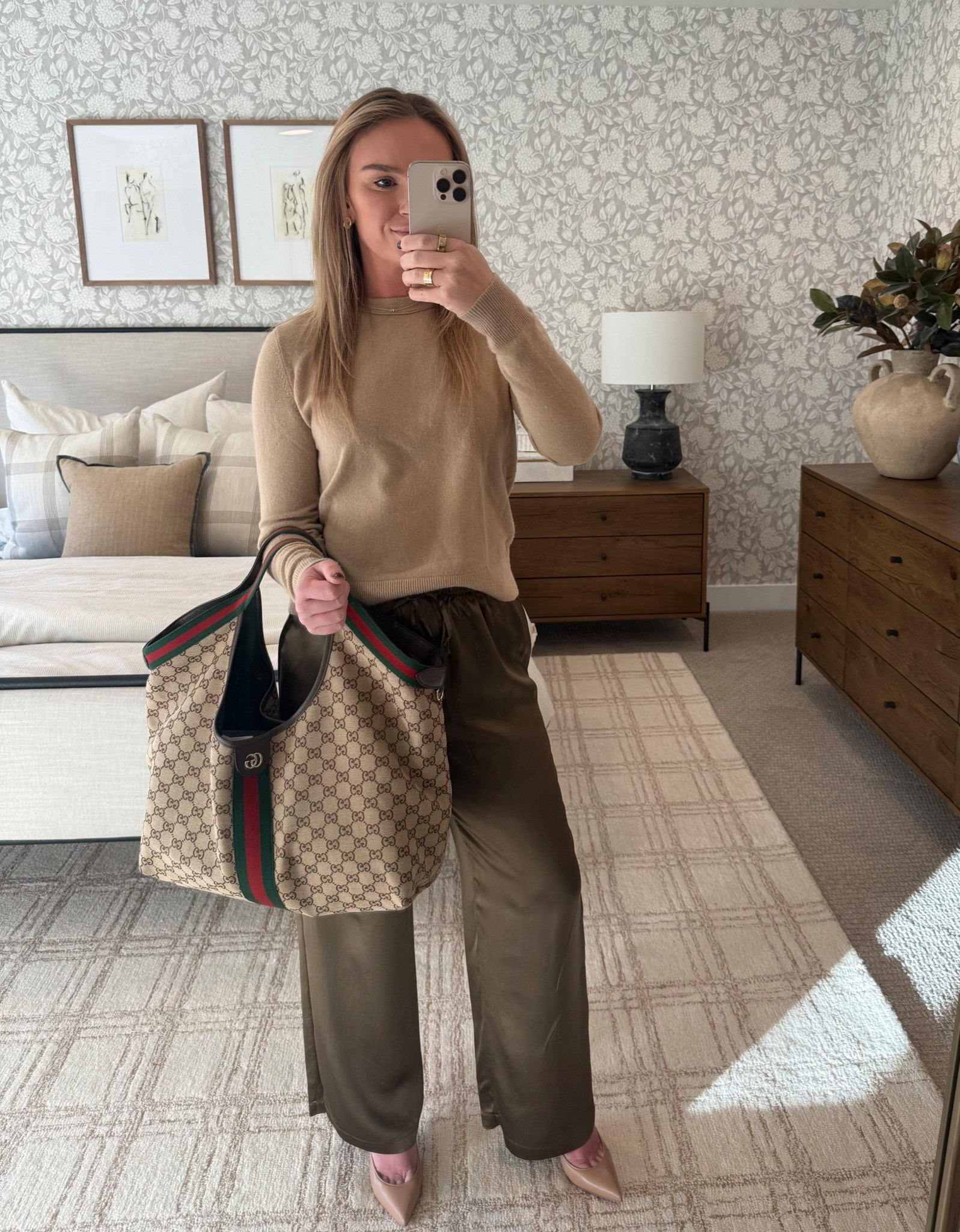 Work-to-holiday ready ✨ This Vince cashmere sweater is on sale and such a timeless staple. Paired with relaxed trousers and my bag-on-repeat that fits everything. Easy, polished, and comfortable for long days and holiday events.

#LTKStyle #WorkOutfit #HolidayOutfit #OOTD #WorkToHoliday #CashmereSweater #Vince #NeutralStyle #CapsuleWardrobe #ChicBasics #EverydayLuxury #DesignerBag #GucciTote #LTKSale #LTKFinds #EffortlessStyle #Reformation

#LTKootd #LTKWorkwear #LTKSaleAlert