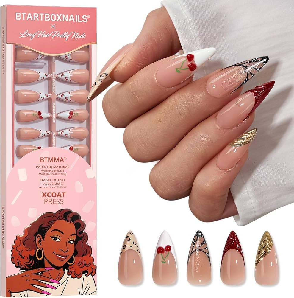 BTArtboxnails X LONGHAIRPRETTYNAILS Press On Nails - Autumn Muse, 5 Designs Mix Match Long Stilet... | Amazon (US)