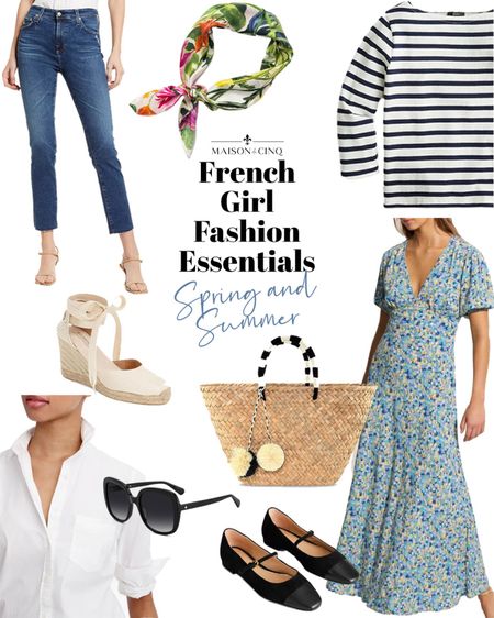 French girl fashion essentials for spring!

#springoutfit #straightlegjeans #springdress #whiteshirt #springsandals #stripedtee #balletflats 

#LTKstyletip #LTKSeasonal #LTKover40