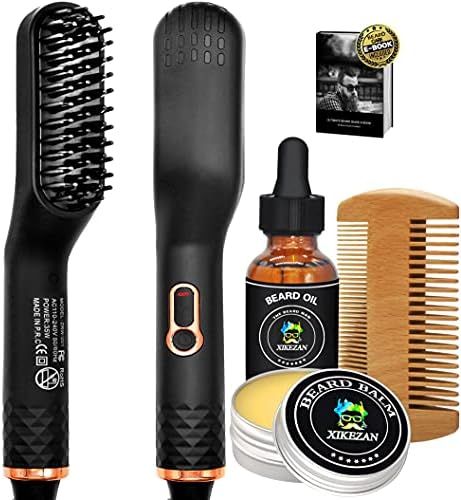 Amazon.com : Beard Straightener w/Beard Balm & Beard Growth Oil & Beard Comb & Beard E-Book,Paten... | Amazon (US)