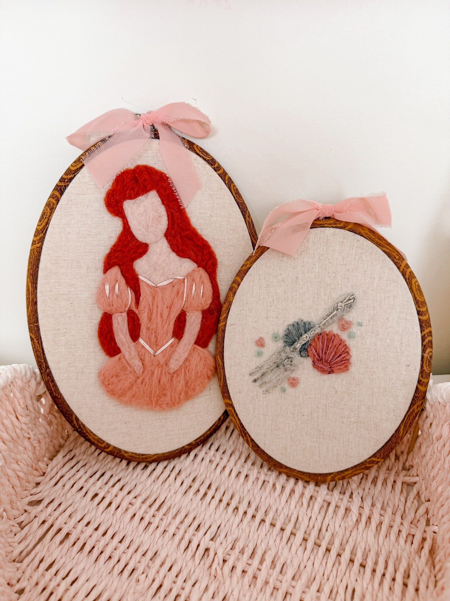 Custom baby girl nursery felt pieces, disney princess, baby nursery, baby girl nursery, baby girl nursery tour, disney princess Ariel, the little mermaid, baby finds, mom life