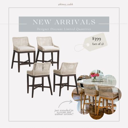 Counter stools restocked in a lighter rope and darker wood! 

#LTKstyletip #LTKhome