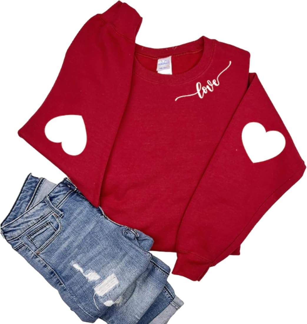 KIEKIECOO Oversized Valentines Day Sweatshirt for Women Loose Fit Heart Sweater Crewneck Pullover... | Amazon (US)