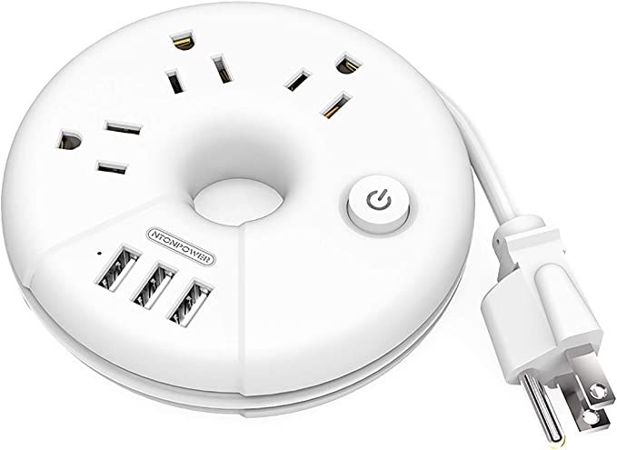 Amazon.com: Travel Power Strip, NTONPOWER 3 Outlets 3 USB Portable Desktop Charging Station Short... | Amazon (US)