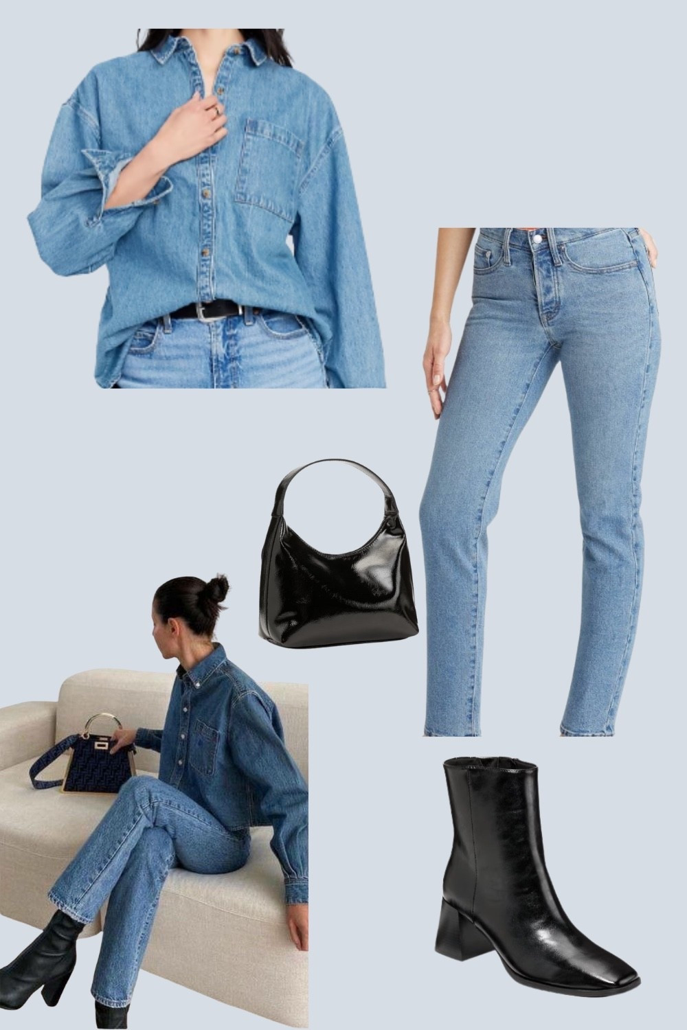 Denim on denim, fall fashion, fall outfit, look for less, old navy denim, cute and casual outfit, black boots 

#LTKStyleTip #LTKMidsize #LTKWorkwear
