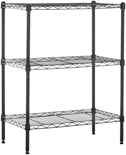 Amazon Basics 3-Shelf Adjustable Heavy Duty Steel Wire Rack Storage Shelving Organizer with Stora... | Amazon (US)