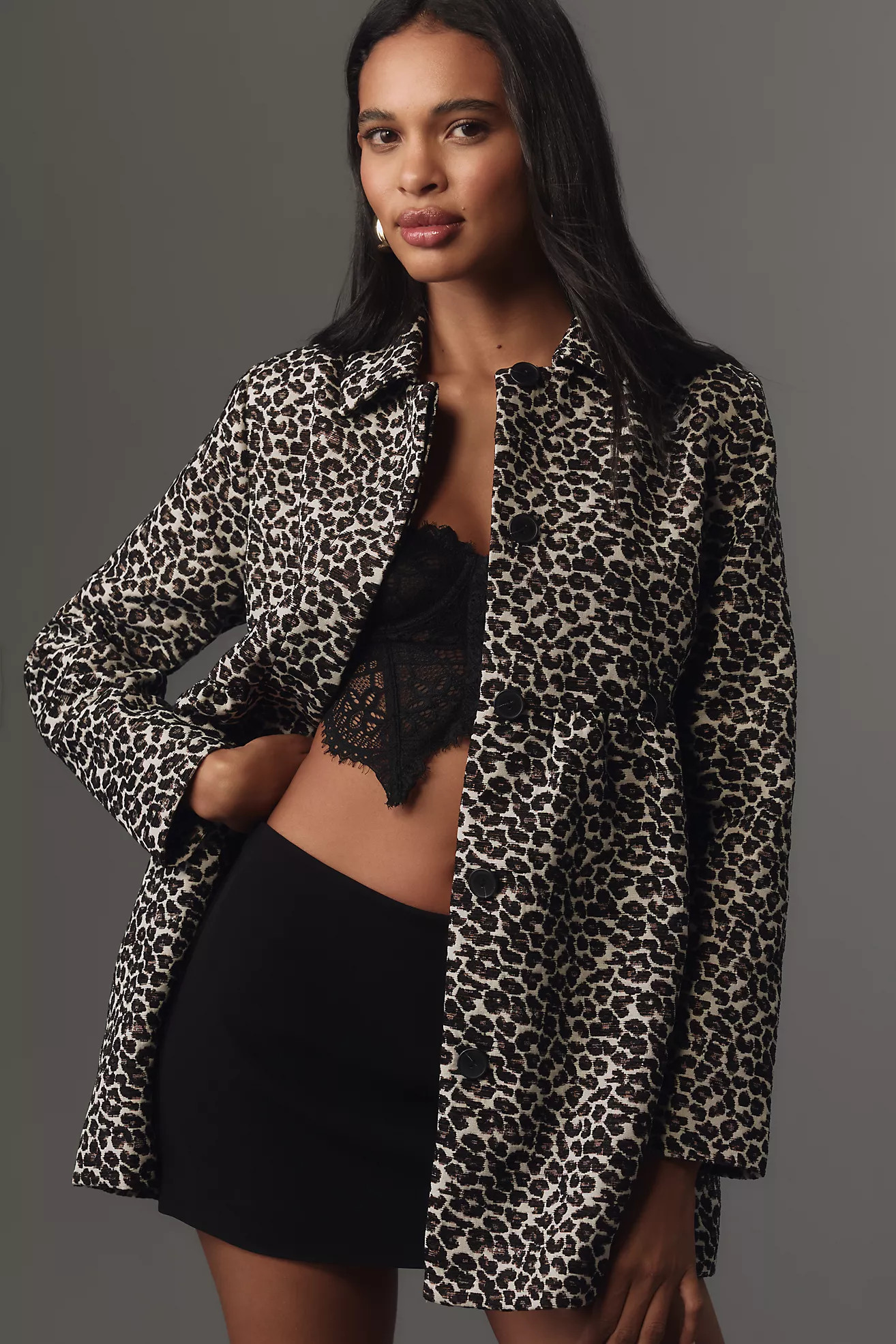 Maeve Leopard Babydoll Jacket | Anthropologie (US)