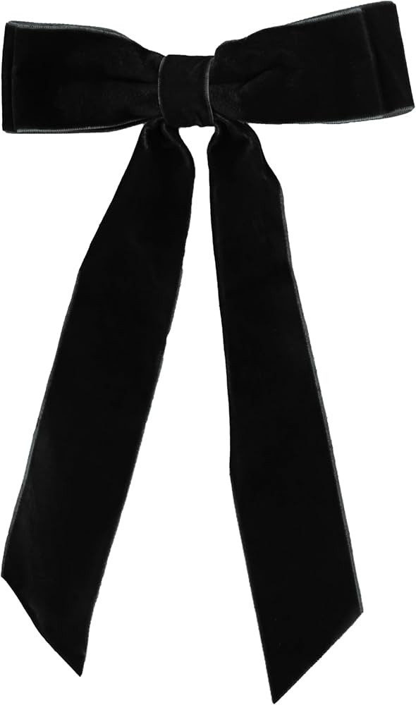 6 inch Hair Bow Velvet Hair Clip with Tails (Black) | Amazon (US)