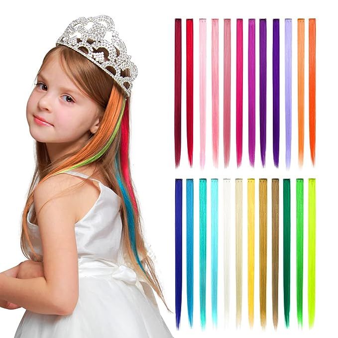 Dreamlover Clip in Hair Extensions for Kids, Colored Hair Extensions for Girls, Rainbow Hair Exte... | Amazon (US)