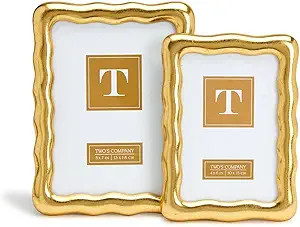 Two's Company Golden Ore Set Of 2 Photo Frame in 2 Sizes: 4" X 6" & 5" X 7" | Amazon (US)
