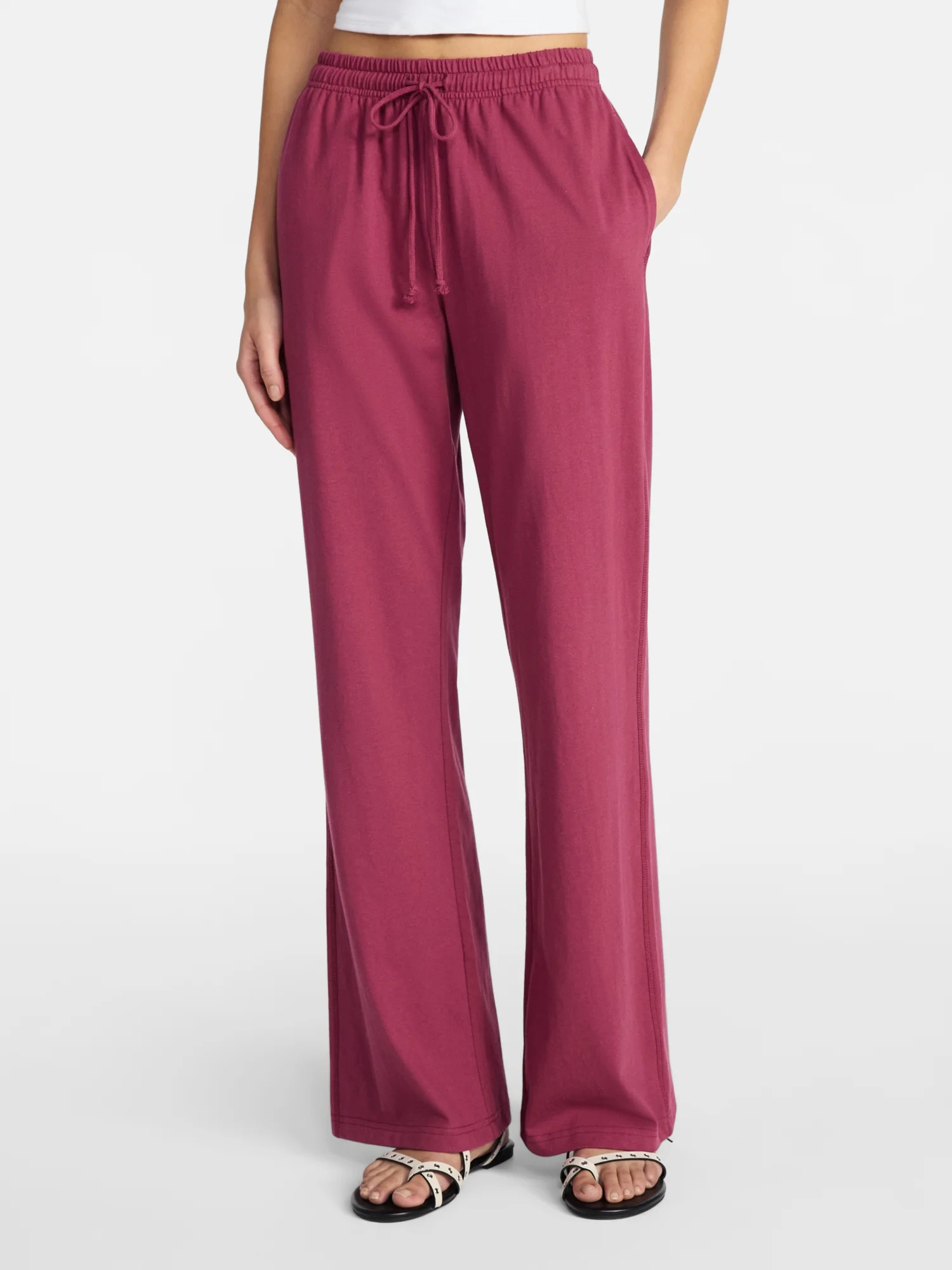 No Boundaries Cotton Jersey Drawstring Pants, 31.5'' Inseam, Women's XXS-XXL | Walmart (US)