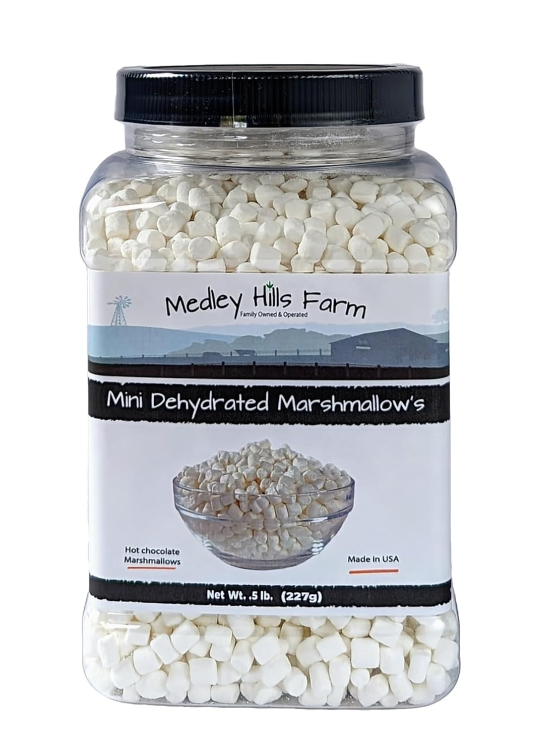 Vanilla mini dehydrated marshmallows in Reusable Container by Medley hills farm - mini marshmallo... | Amazon (US)