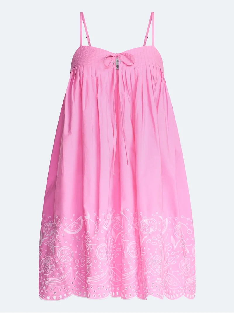 Free Assembly Women's and Women's Plus Cotton Pintuck Mini Dress, Sizes XS-4X | Walmart (US)