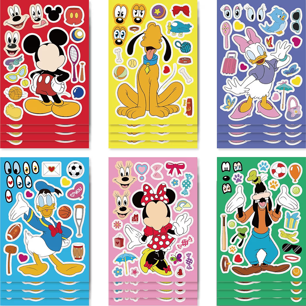 Make-a-face Stickers Sheets Make Your Own Stickers,Mixed & Matched with 6 Designed Characters(4 o... | Amazon (US)