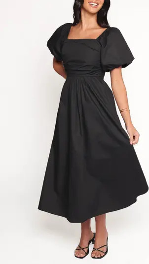 Petal & Pup Clo Stripe Puff Sleeve Midi Dress | Nordstrom | Nordstrom