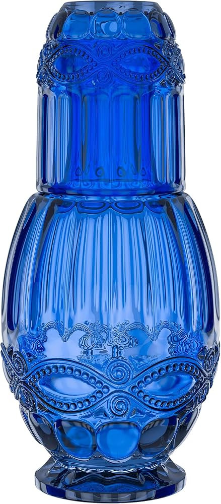 Bedside Water Carafe with Tumbler | 33-Ounce Pitcher and Matching Drinking Glass | Use Cup as a L... | Amazon (US)
