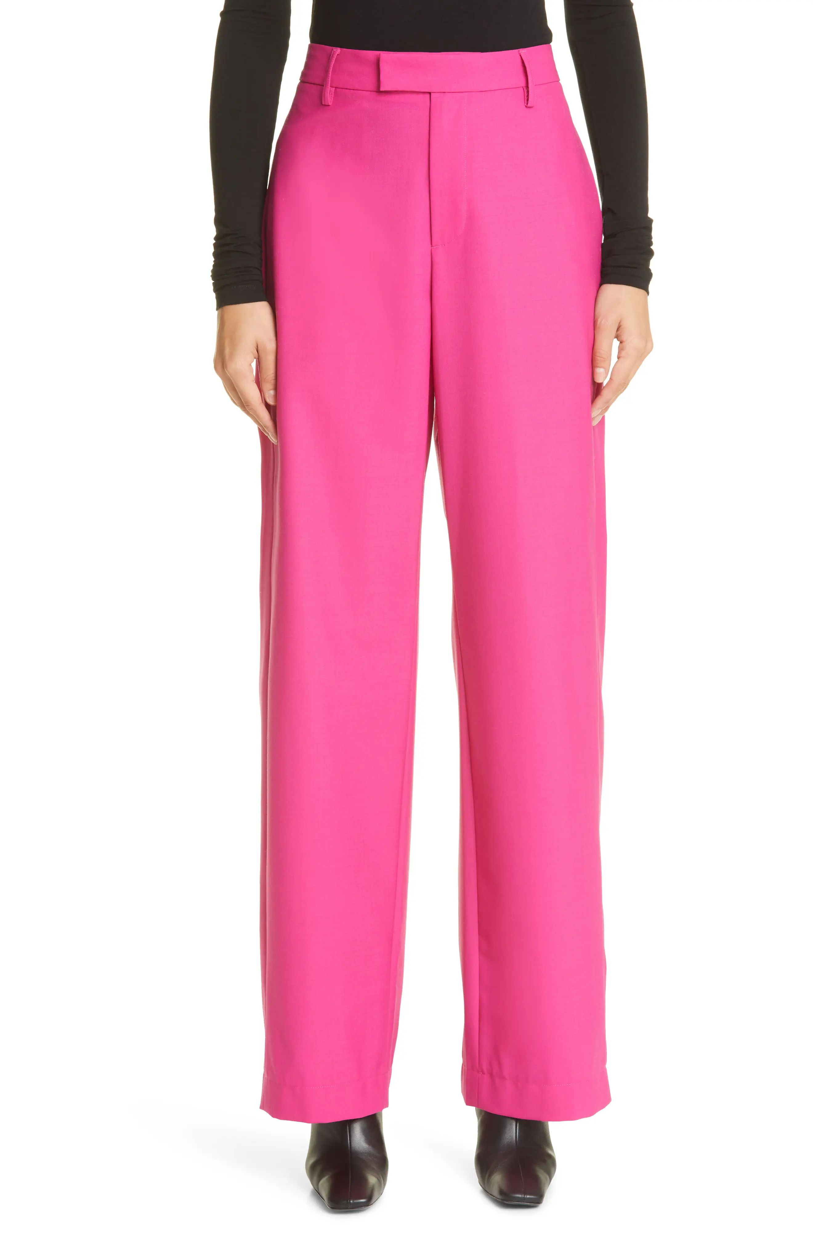 Ambush Back Slit Straight Leg Pants in Pink at Nordstrom, Size 4 Us | Nordstrom