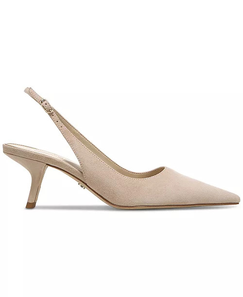 Bianka Kitten-Heel Leather Slingback Pumps | Macy's