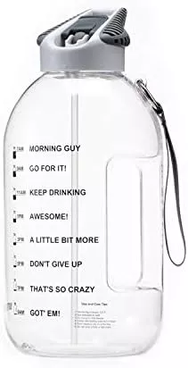 BOTTLED JOY + Half Gallon Water Bottle with Straw Lid, BPA Free 75oz