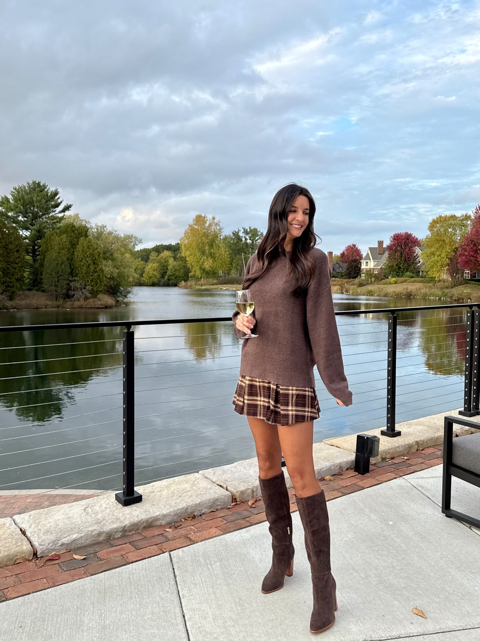 Fall L it fit. Brown sweater, Marc fisher boots , Marcfisher, plaid dress, brown boots , tall boots, fall outfit, fall style

#LTKSeasonal #LTKTall #LTKShoeCrush